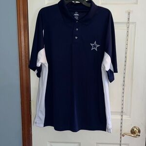 Dallas Cowboys authentic apparel NFL football polo S/S shirt size large.
